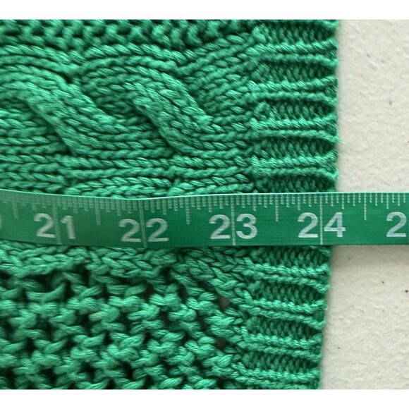 Woman’s Green Open Chunky Knit Sweater Slouchy Preppy Coastal Grandma Size 3XL - Picture 8 of 8